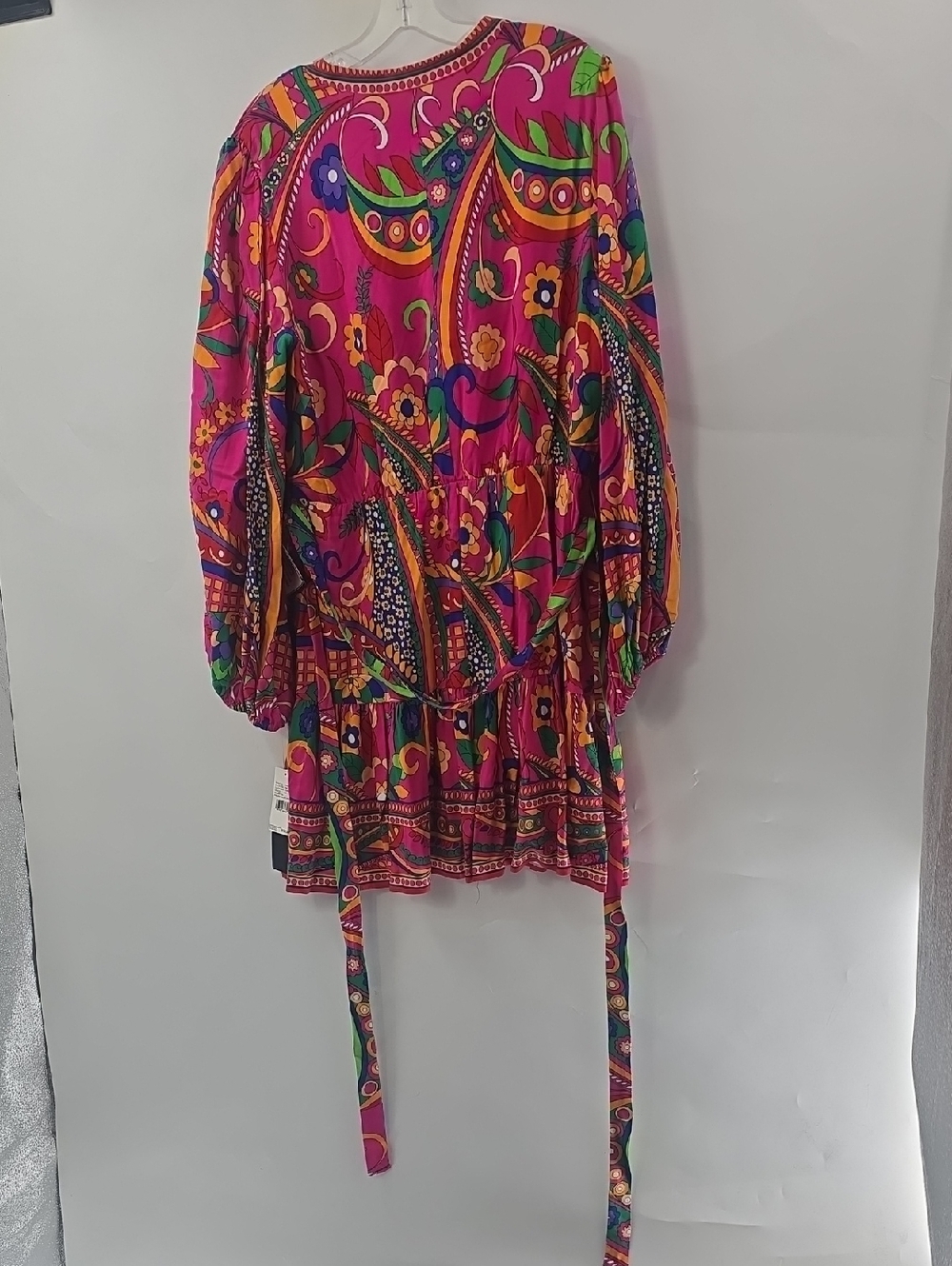 Adrianna Papell Pink Multicolor Printed Long-Sleeve Mini Dress - Picture 11 of 11